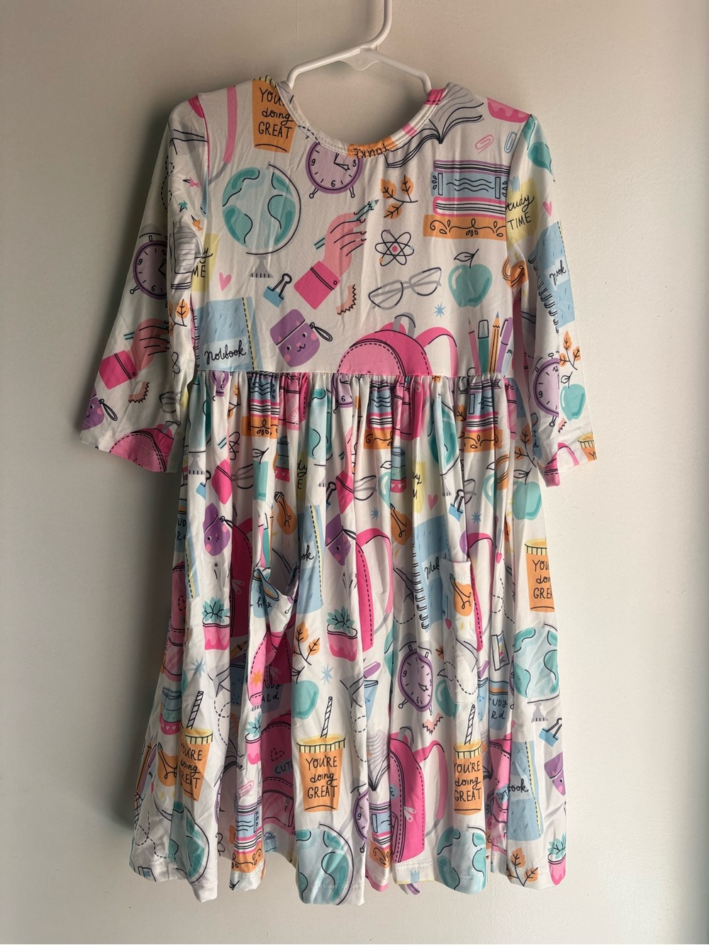 NWT Mila and Rose 3/4 Sleeve Pocket Twirl School Dress